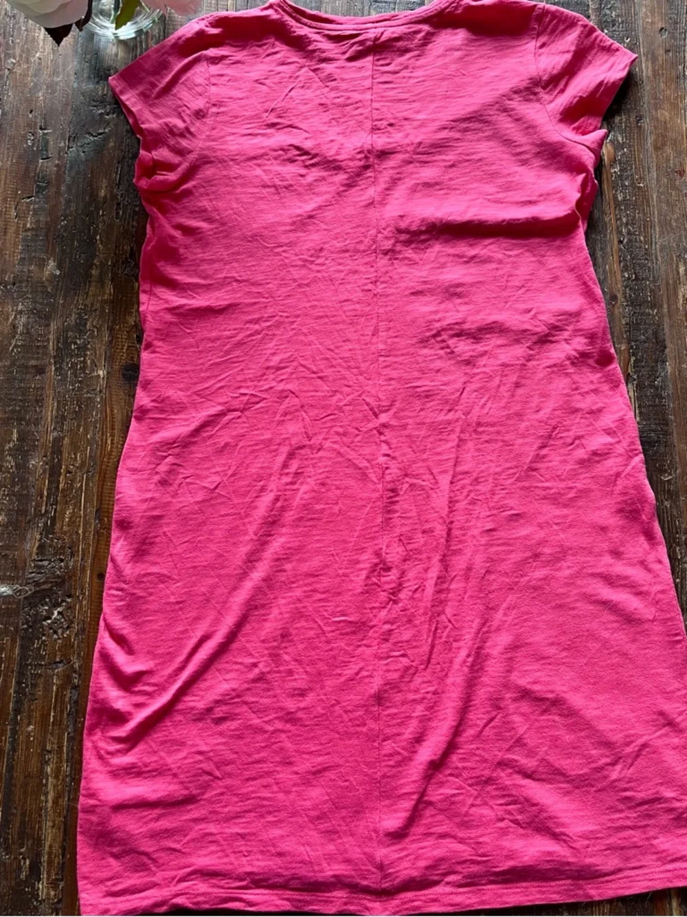 GAP Azalea Pink V-Neck Tee Dress Sz M - Picture 7 of 9